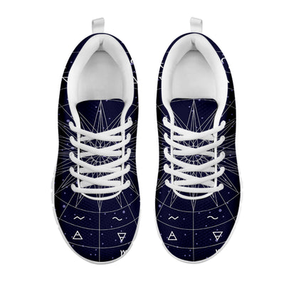 Zodiac Symbols Circle Print White Sneakers