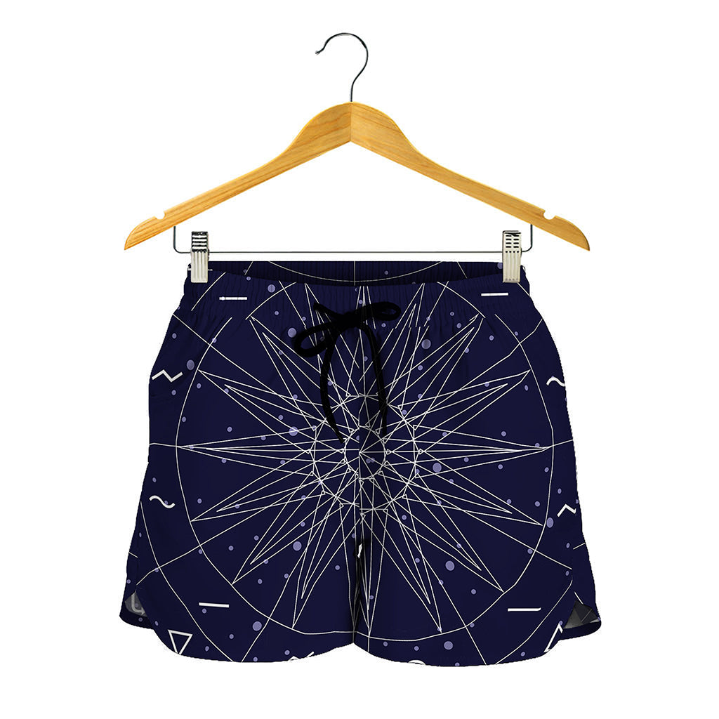 Zodiac Symbols Circle Print Women's Shorts