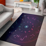 Zodiac Symbols Wheel Print Area Rug