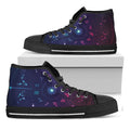Zodiac Symbols Wheel Print Black High Top Sneakers