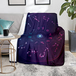 Zodiac Symbols Wheel Print Blanket