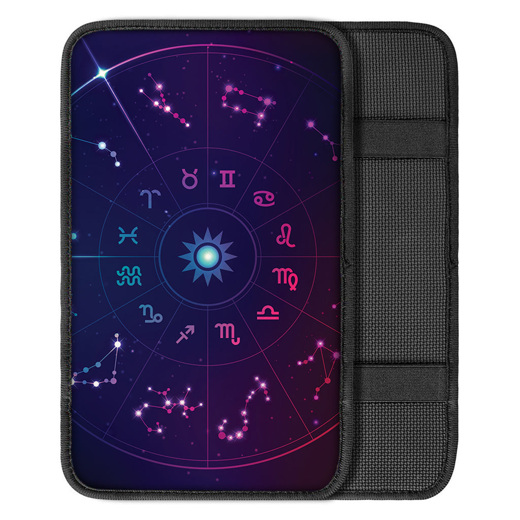 Zodiac Symbols Wheel Print Car Center Console Cover