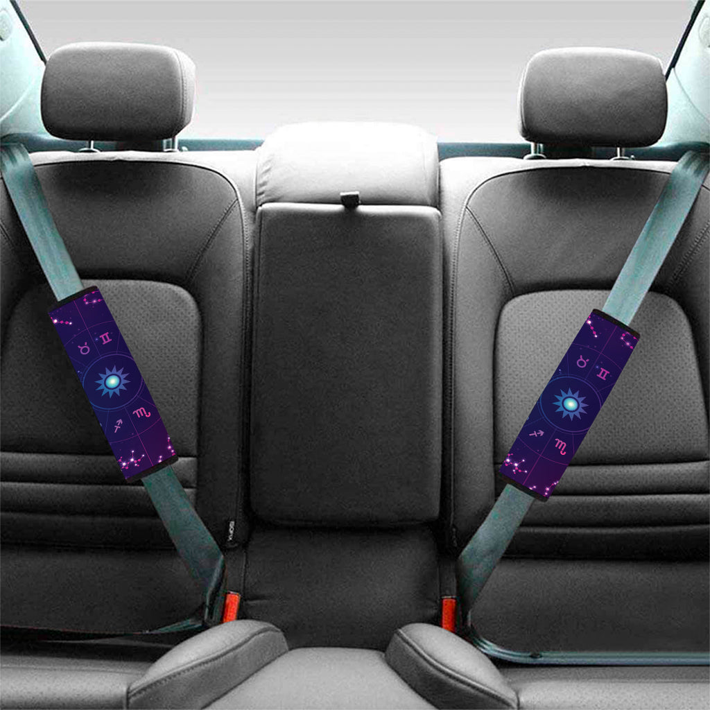 Zodiac Symbols Wheel Print Car Seat Belt Covers