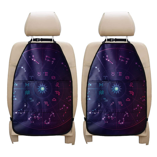 Zodiac Symbols Wheel Print Car Seat Organizers