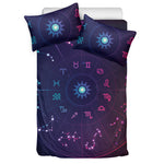 Zodiac Symbols Wheel Print Duvet Cover Bedding Set