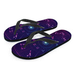 Zodiac Symbols Wheel Print Flip Flops