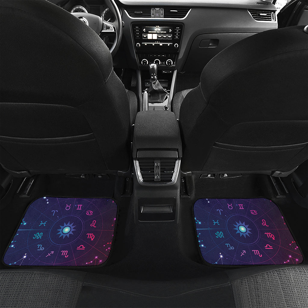 Zodiac Symbols Wheel Print Front and Back Car Floor Mats