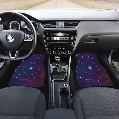 Zodiac Symbols Wheel Print Front Car Floor Mats