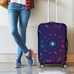 Zodiac Symbols Wheel Print Luggage Cover