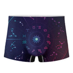 Zodiac Symbols Wheel Print Men's Boxer Briefs