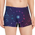 Zodiac Symbols Wheel Print Men's Boxer Briefs