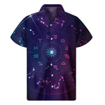Zodiac Symbols Wheel Print Men's Short Sleeve Shirt