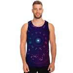 Zodiac Symbols Wheel Print Men's Tank Top