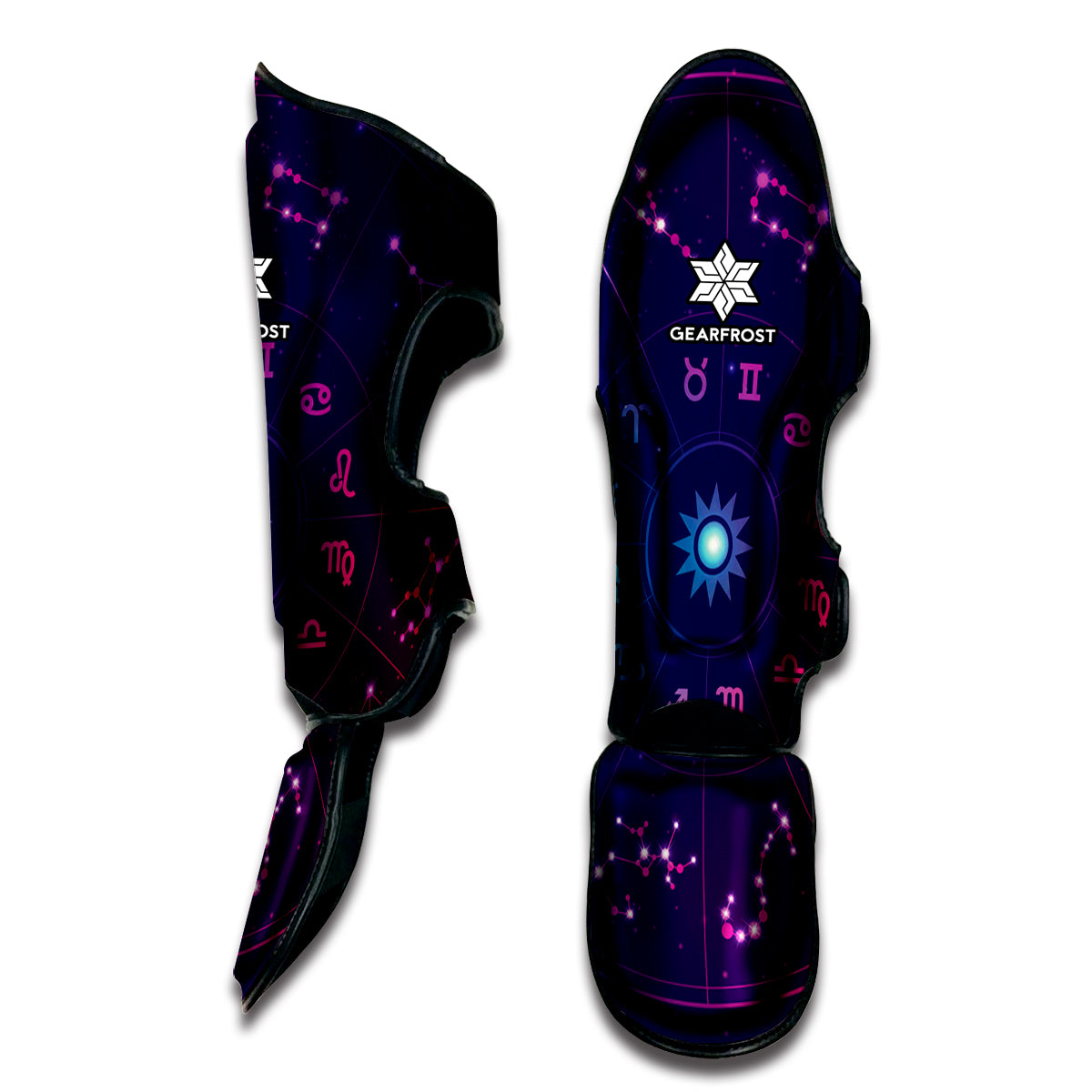 Zodiac Symbols Wheel Print Muay Thai Shin Guard