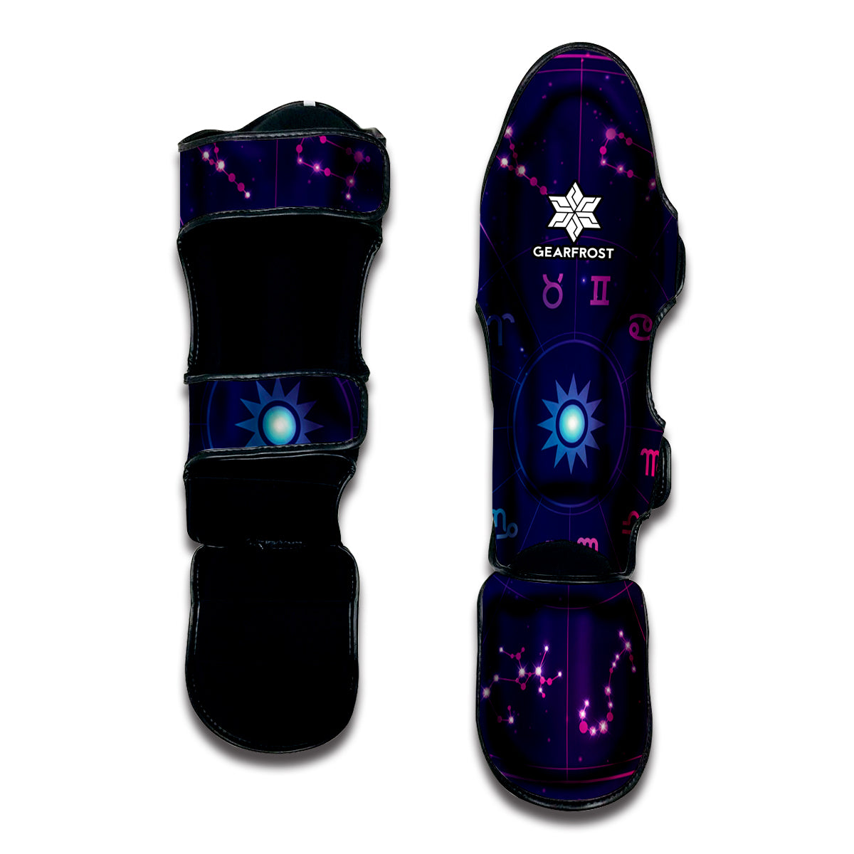 Zodiac Symbols Wheel Print Muay Thai Shin Guard