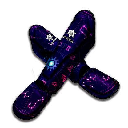 Zodiac Symbols Wheel Print Muay Thai Shin Guard