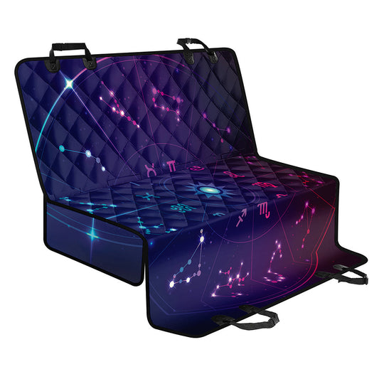 Zodiac Symbols Wheel Print Pet Car Back Seat Cover