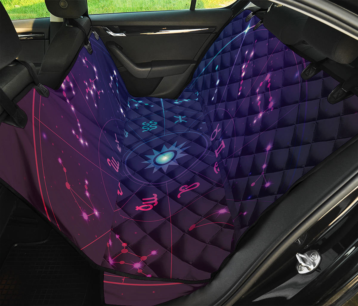 Zodiac Symbols Wheel Print Pet Car Back Seat Cover