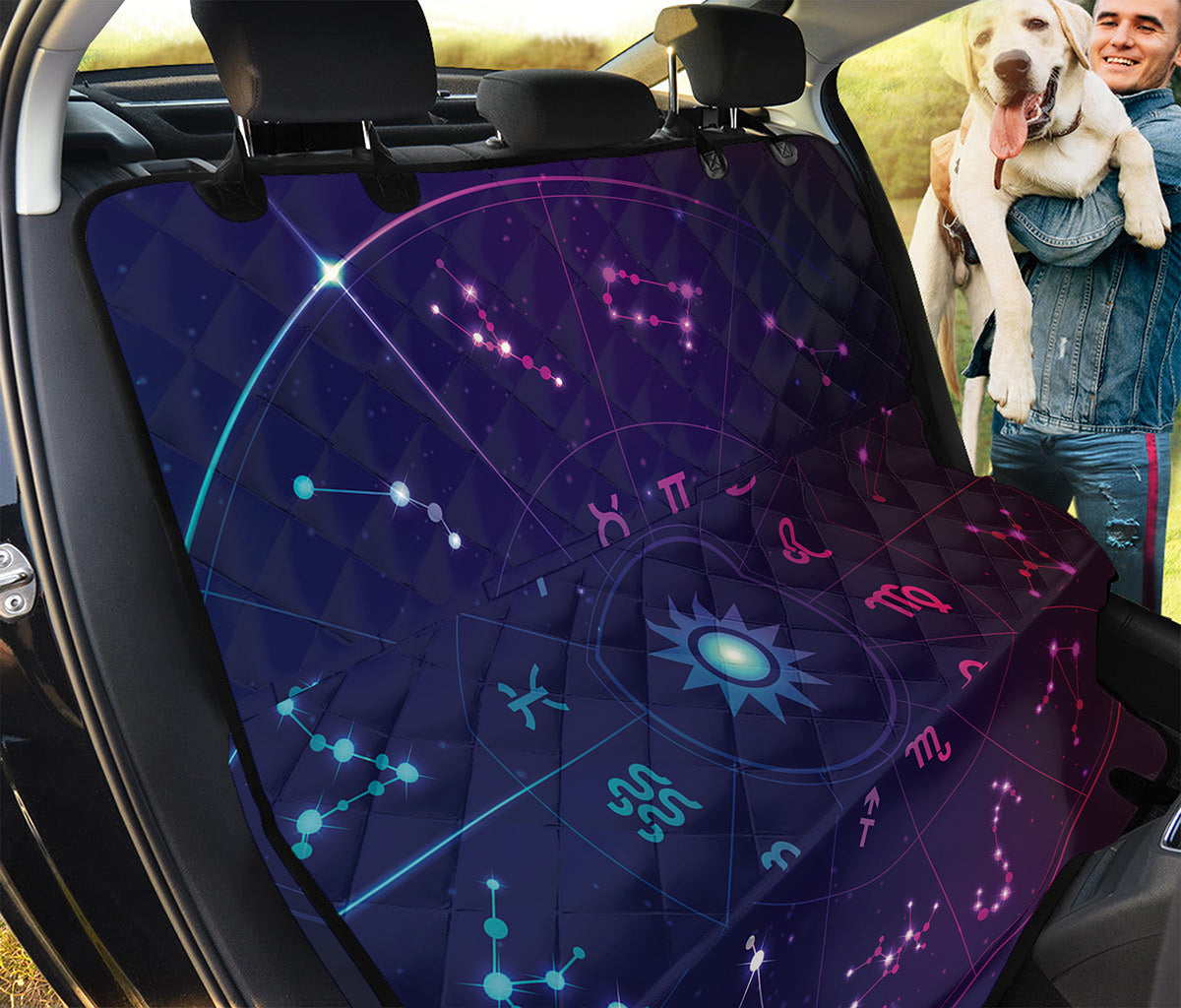 Zodiac Symbols Wheel Print Pet Car Back Seat Cover