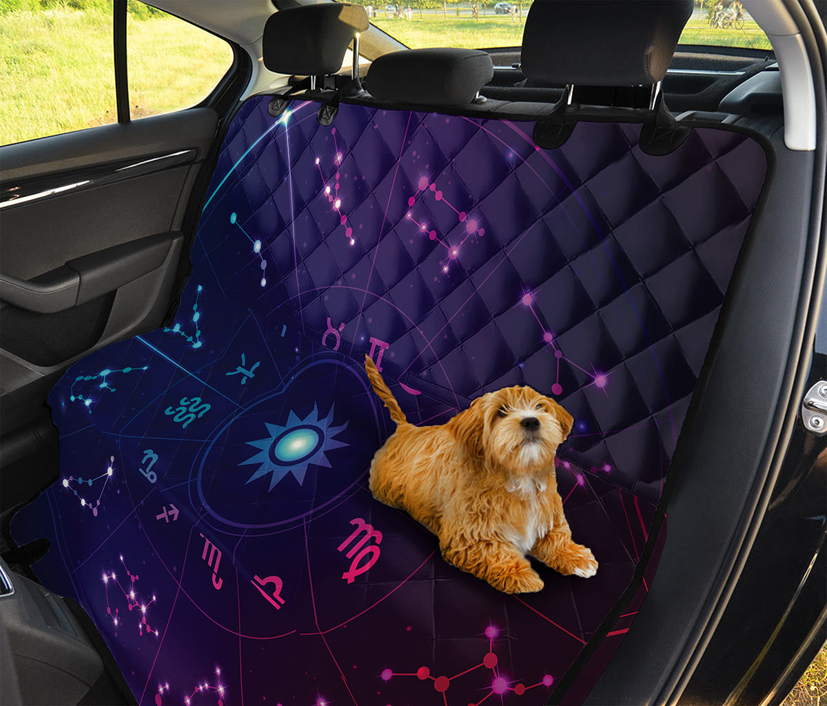 Zodiac Symbols Wheel Print Pet Car Back Seat Cover