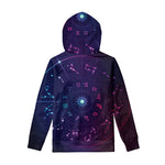 Zodiac Symbols Wheel Print Pullover Hoodie