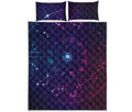 Zodiac Symbols Wheel Print Quilt Bed Set