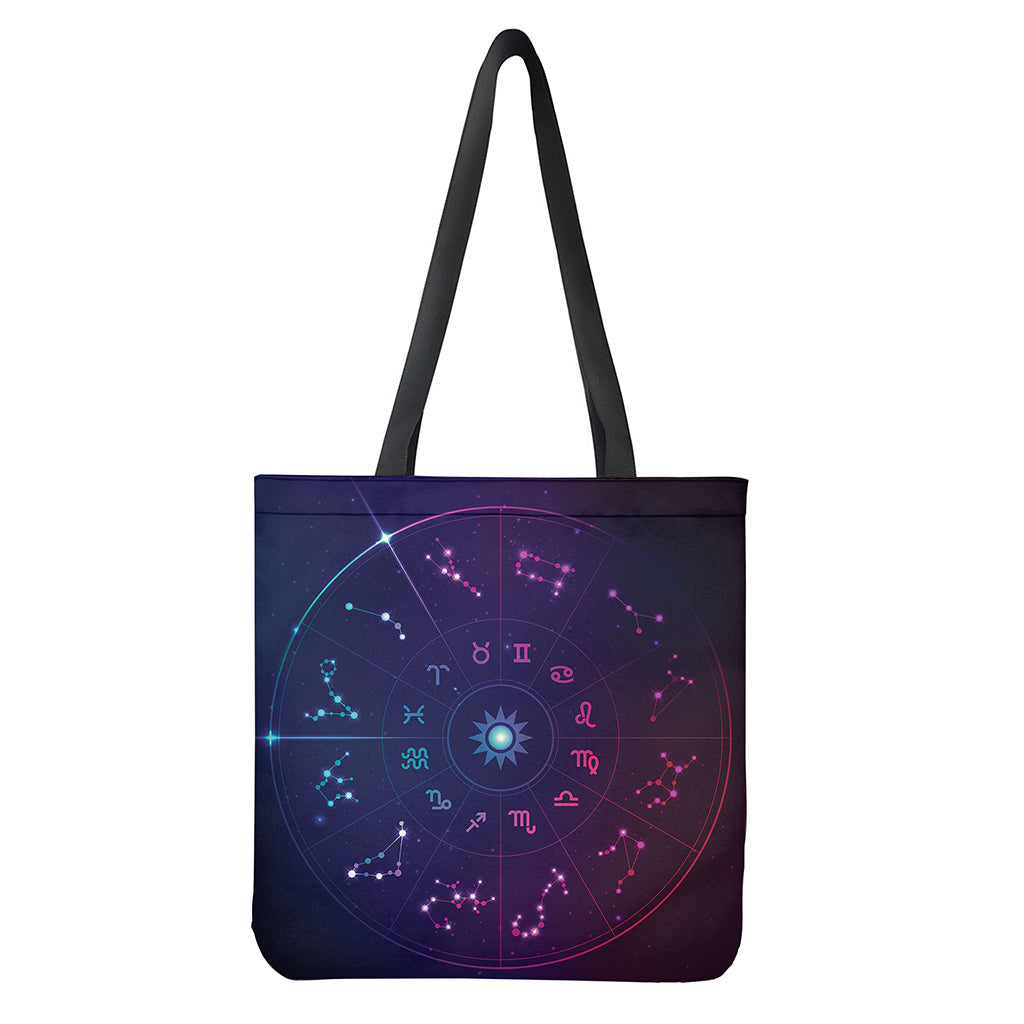 Zodiac Symbols Wheel Print Tote Bag