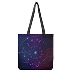 Zodiac Symbols Wheel Print Tote Bag