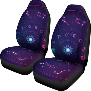 Zodiac Symbols Wheel Print Universal Fit Car Seat Covers