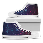 Zodiac Symbols Wheel Print White High Top Shoes