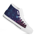 Zodiac Symbols Wheel Print White High Top Shoes