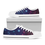 Zodiac Symbols Wheel Print White Low Top Shoes