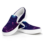 Zodiac Symbols Wheel Print White Slip On Shoes