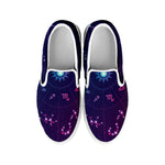 Zodiac Symbols Wheel Print White Slip On Shoes