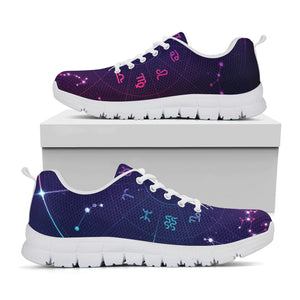 Zodiac Symbols Wheel Print White Sneakers