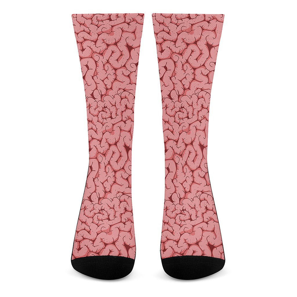 Zombie Brain Print Crew Socks
