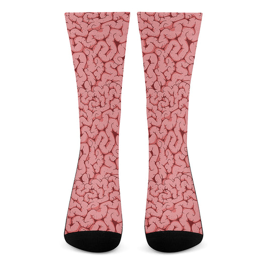 Zombie Brain Print Crew Socks