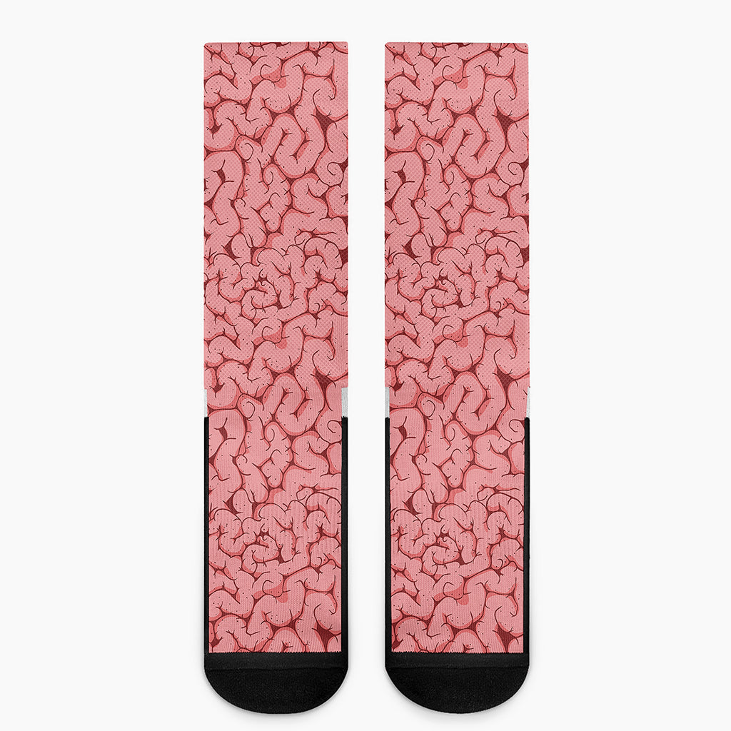 Zombie Brain Print Crew Socks