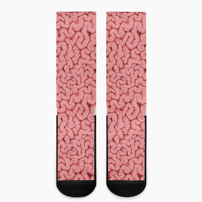 Zombie Brain Print Crew Socks