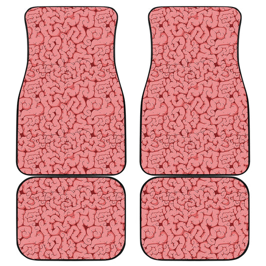 Zombie Brain Print Front and Back Car Floor Mats