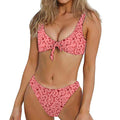 Zombie Brain Print Front Bow Tie Bikini