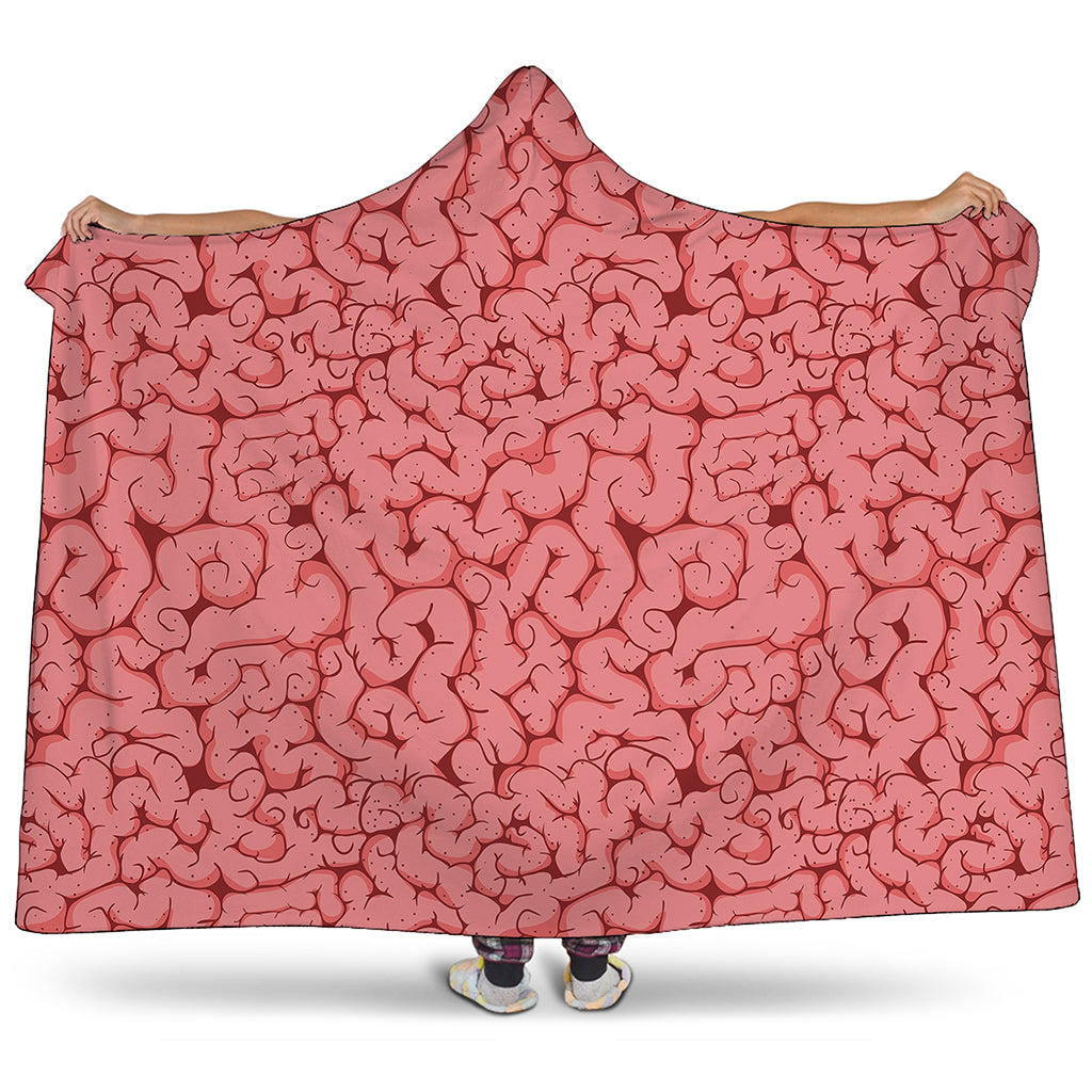Zombie Brain Print Hooded Blanket