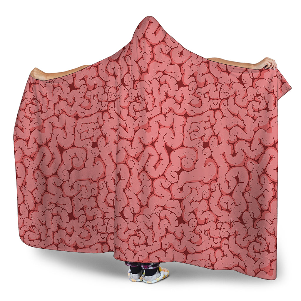 Zombie Brain Print Hooded Blanket