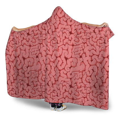 Zombie Brain Print Hooded Blanket