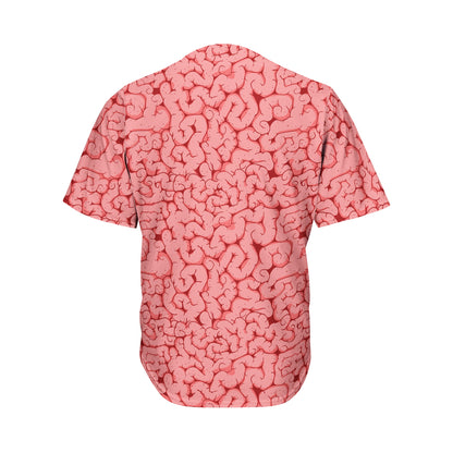 Zombie Brain Print Men's Baseball Jersey