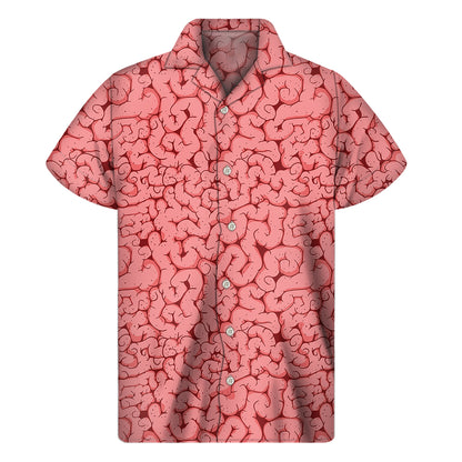 Zombie Brain Print Men's Short Sleeve Shirt