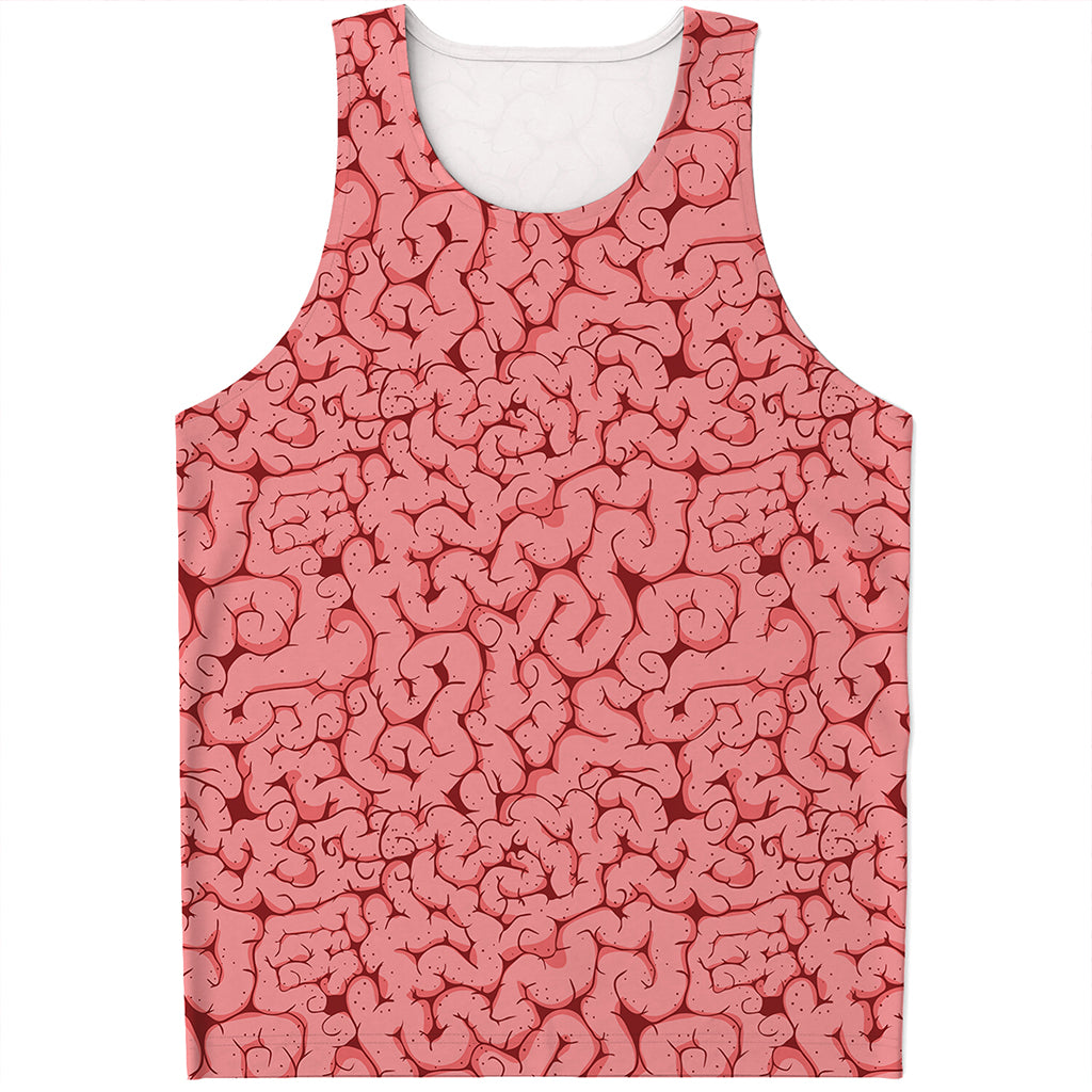 Zombie Brain Print Men's Tank Top