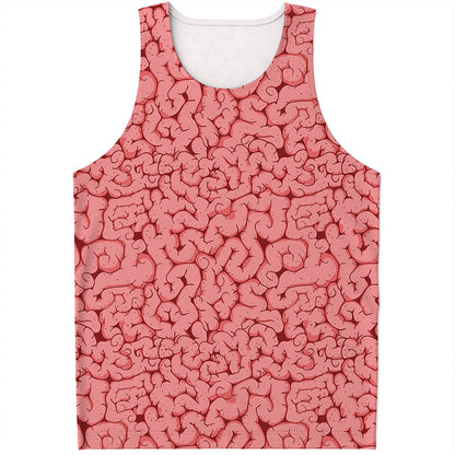 Zombie Brain Print Men's Tank Top