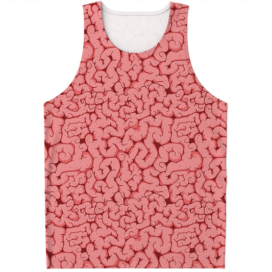 Zombie Brain Print Men's Tank Top