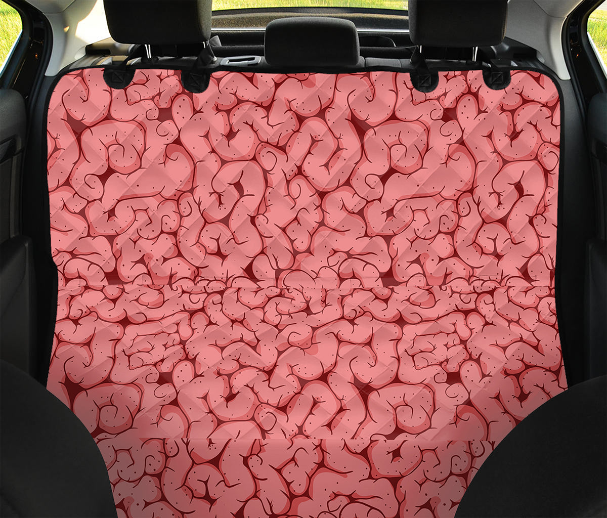 Zombie Brain Print Pet Car Back Seat Cover